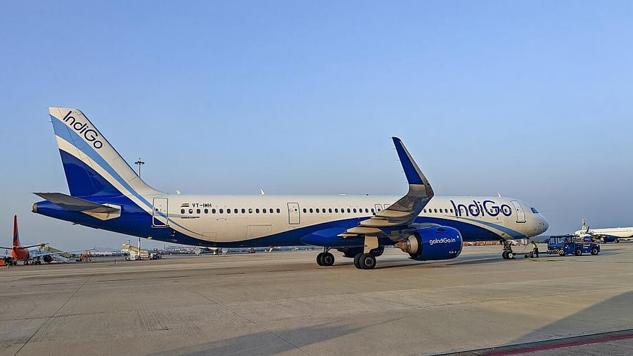 <div class="paragraphs"><p>IndiGo flight prepares for takeoff at Bengaluru airport.</p></div>