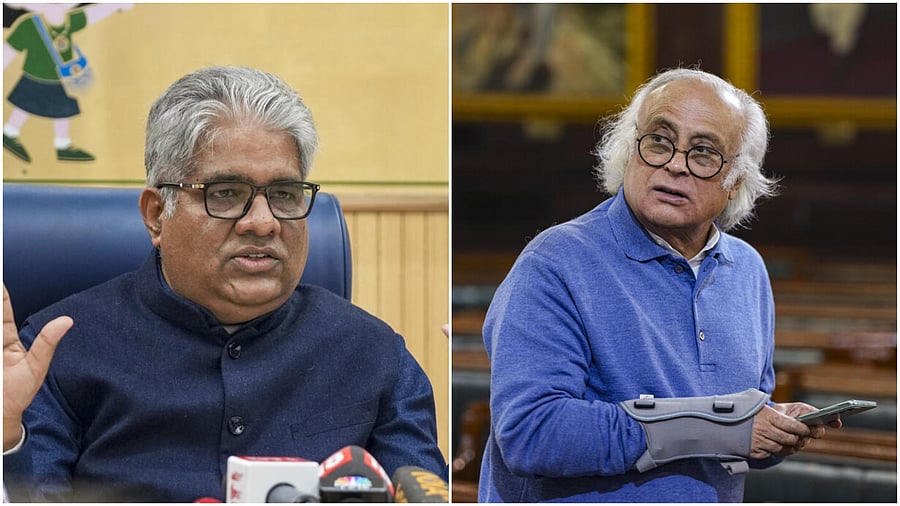 <div class="paragraphs"><p>Union Environment Minister Bhupender Yadav (L), Congress leader Jairam Ramesh.</p></div>