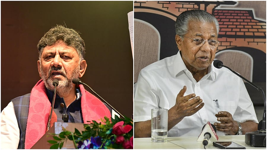 <div class="paragraphs"><p>D K Shivakumar (L), Pinarayi Vijayan.</p></div>