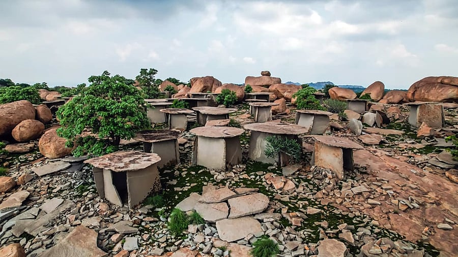 <div class="paragraphs"><p>Karnataka has numerous archaeological sites showing prehistoric human habitation. In pic, dolmens at Hire Benakal in Koppal district, which is currently on the UNESCO’s World Heritage Site temporary list. </p></div>
