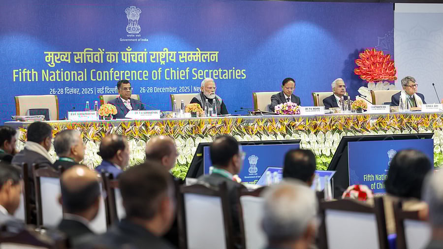 <div class="paragraphs"><p>Prime Minister Narendra Modi at the conference.&nbsp;</p></div>