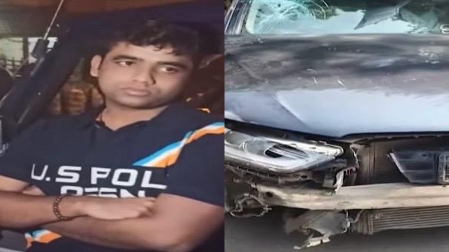 <div class="paragraphs"><p>Driver Abdul Rehman&nbsp;and the Audi car, involved in the accident in HSR Layout Sector 7. </p></div>