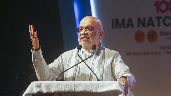 <div class="paragraphs"><p>Union Home Minister Amit Shah addresses the gathering during the 100th ‘Indian Medical Association Natcon 2025’, in Ahmedabad.</p></div>
