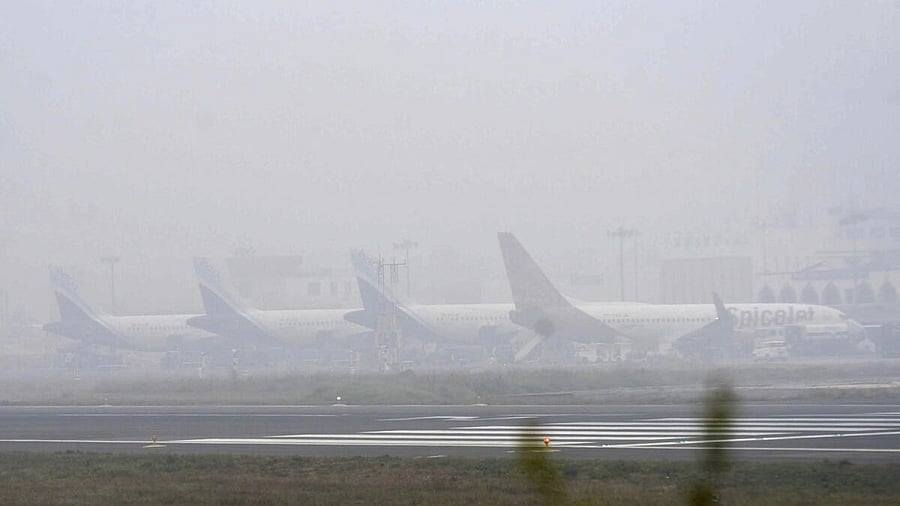 <div class="paragraphs"><p>An official said 64 departures and 64 arrivals were cancelled, while eight flights got diverted due to dense fog and low visibility conditions at the Delhi airport.</p></div>