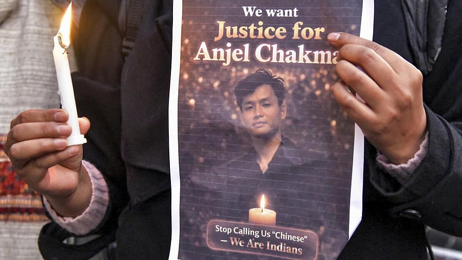 <div class="paragraphs"><p> Members of students' organisations and locals participate in a candlelight march at Gandhi Park protesting the assault and death of Tripura student Angel Chakma.</p></div>