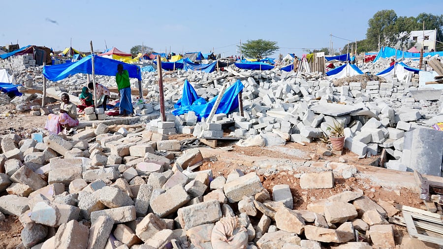 <div class="paragraphs"><p>Construction debris strewn across demolition site&nbsp;near Kogilu in Yelahanka, Bengaluru. </p></div>