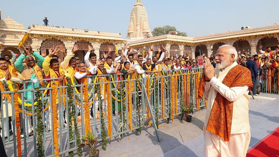 <div class="paragraphs"><p>The prime minister on Wednesday told he was fortunate enough to participate in the mounting of the 'dharmadhwaj' on top of the Ram Temple last month.</p></div>
