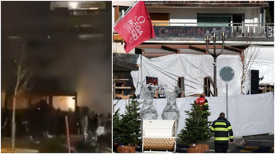 <div class="paragraphs"><p>Emergency personnel work at the site of an explosion and fire at the "Le Constellation" bar(L), A screengrab from a video of the attack.</p></div>