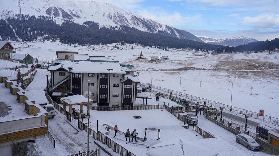 <div class="paragraphs"><p>A view of the snow-covered area on the first day of the year, in Gulmarg.</p></div>