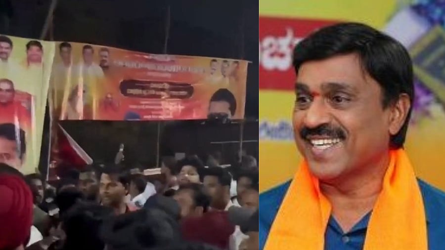 <div class="paragraphs"><p>A screengrab of footage of the clash in Ballari and (R) G Janardhana Reddy&nbsp;</p></div>