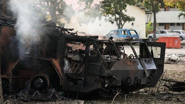<div class="paragraphs"><p>A destroyed anti-aircraft unit at La Carlota military air base, after U.S. President Donald Trump said the U.S. has struck Venezuela and captured its President Nicolas Maduro, in Caracas, Venezuela.</p></div>