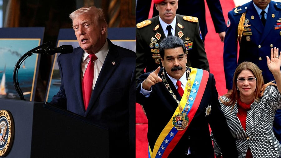 <div class="paragraphs"><p>US President Donald Trump and Venezuelan President Nicolás Maduro and his wife.</p></div>