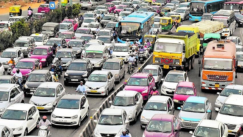 <div class="paragraphs"><p>Traffic at Hebbal in Bengaluru. (File image for representational purpose)</p></div>