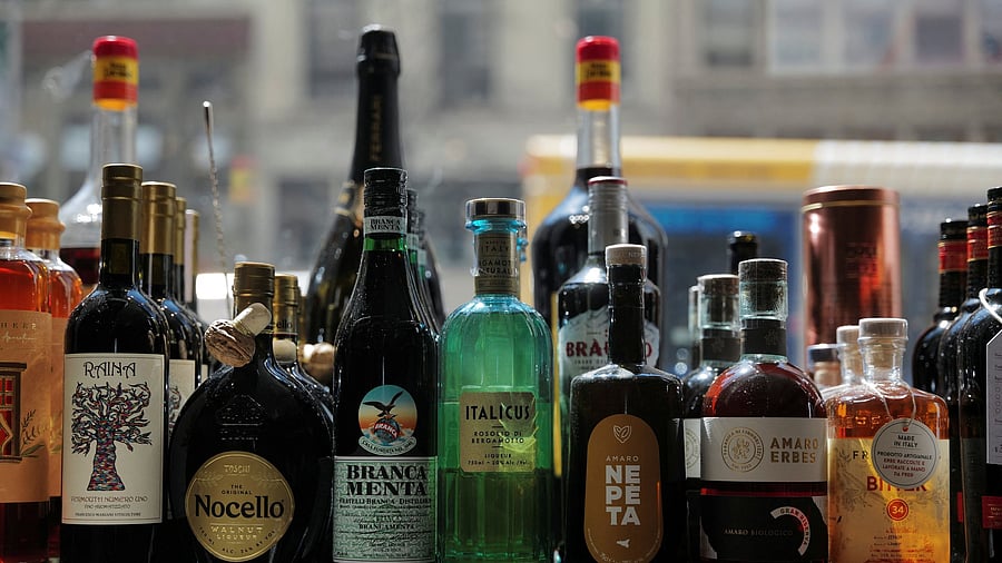 <div class="paragraphs"><p>Liquors are displayed at a store in New York City.</p></div>