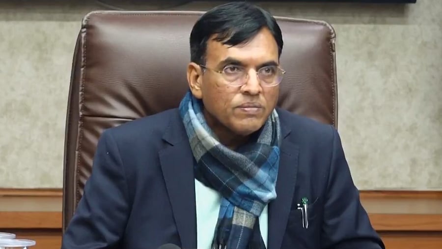 <div class="paragraphs"><p>Union Sports Minister Mansukh Mandaviya at a press conference in New Delhi.</p></div>