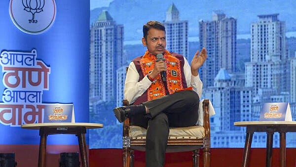 <div class="paragraphs"><p>Maharashtra Chief Minister Devendra Fadnavis speaks during an interview on Thane's development.</p></div>