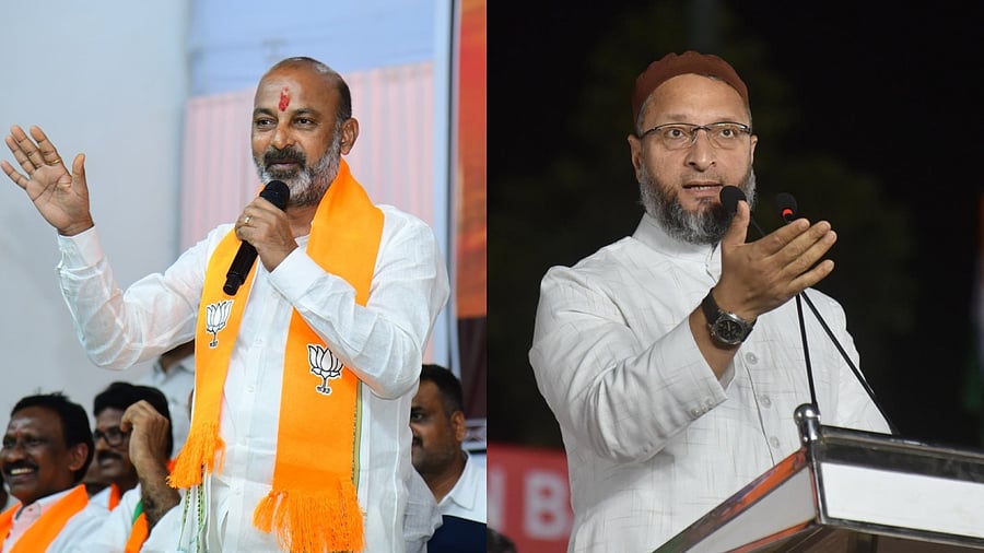 <div class="paragraphs"><p>Union Minister Bandi Sanjay Kumar and&nbsp;AIMIM president Asaduddin Owaisi.</p></div>