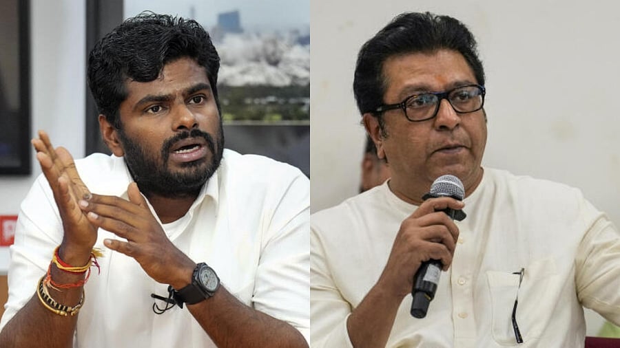 <div class="paragraphs"><p>Tamil Nadu BJP President K Annamalai (L) and Maharashtra Navnirman Sena chief Raj Thackeray.</p></div>