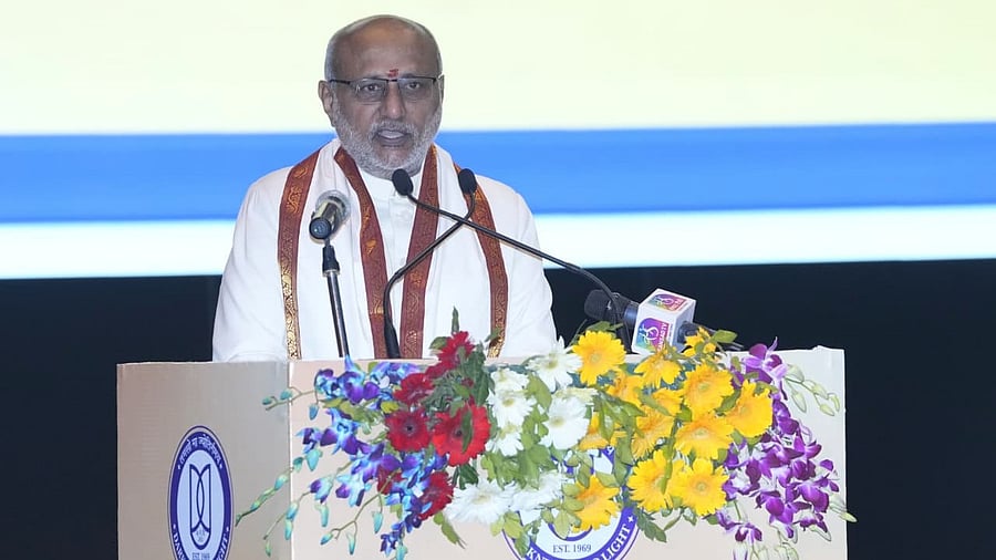 <div class="paragraphs"><p>Vice President C P Radhakrishnan addressing the ninth convocation of Jawaharlal Nehru University.</p></div>
