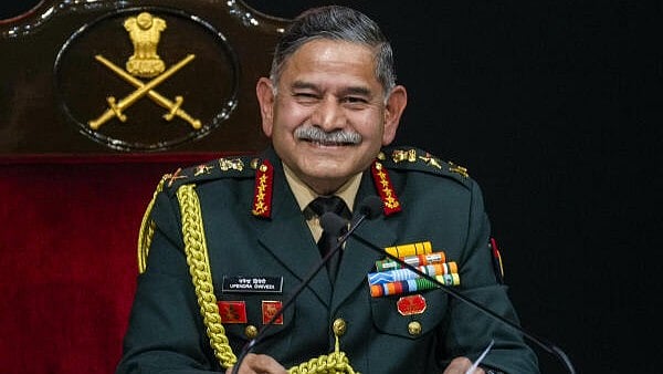 <div class="paragraphs"><p>Chief of Army Staff General Upendra Dwivedi during a press conference ahead of the '78th Army Day', in New Delhi.</p></div>