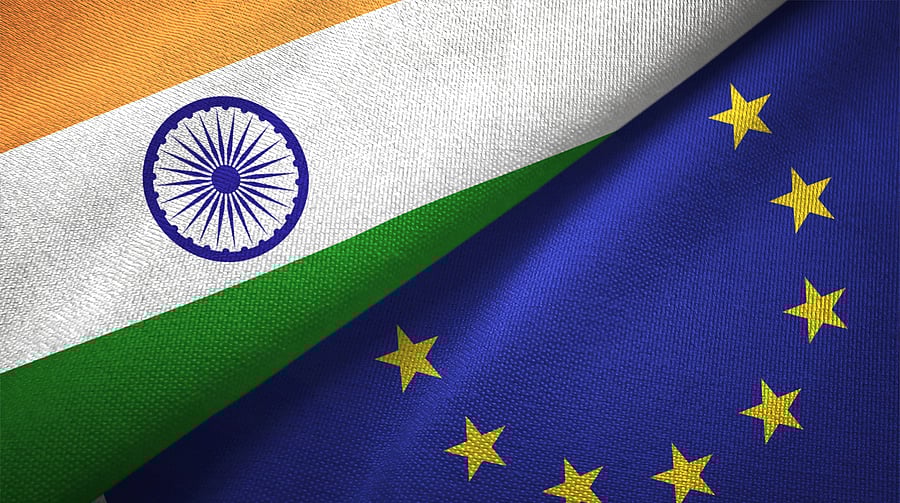 <div class="paragraphs"><p>File photo of Indian and European Union flags for representational purpose.</p></div>