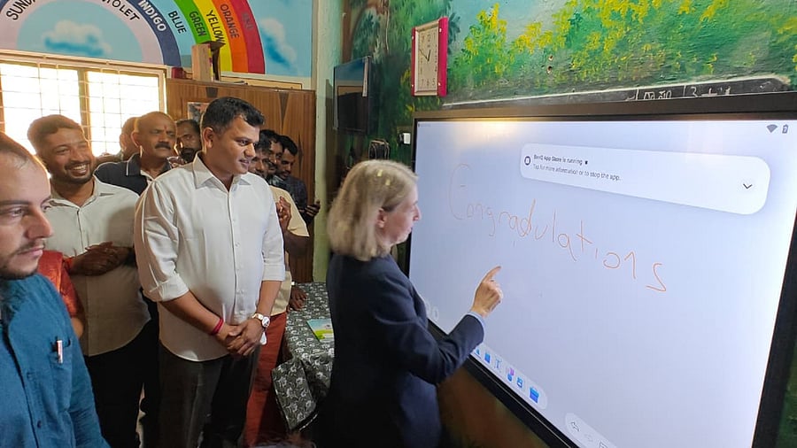 <div class="paragraphs"><p>Consul General of Israel in&nbsp;Bengaluru&nbsp;Orli Weitzman symbolically inaugurated the&nbsp;Smart digital board at&nbsp;Ananthadi DKZP school in Bantwal taluk on Thursday.</p></div>