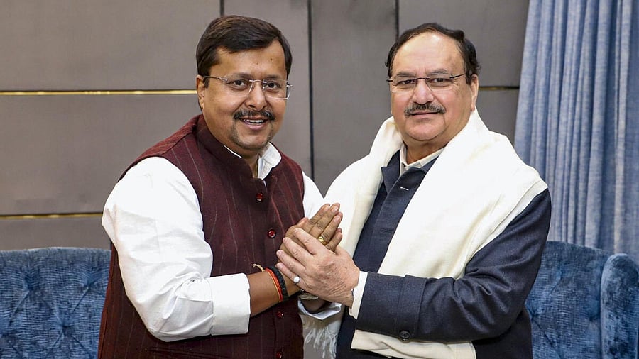 <div class="paragraphs"><p>J P Nadda and Nitin Nabin</p></div>