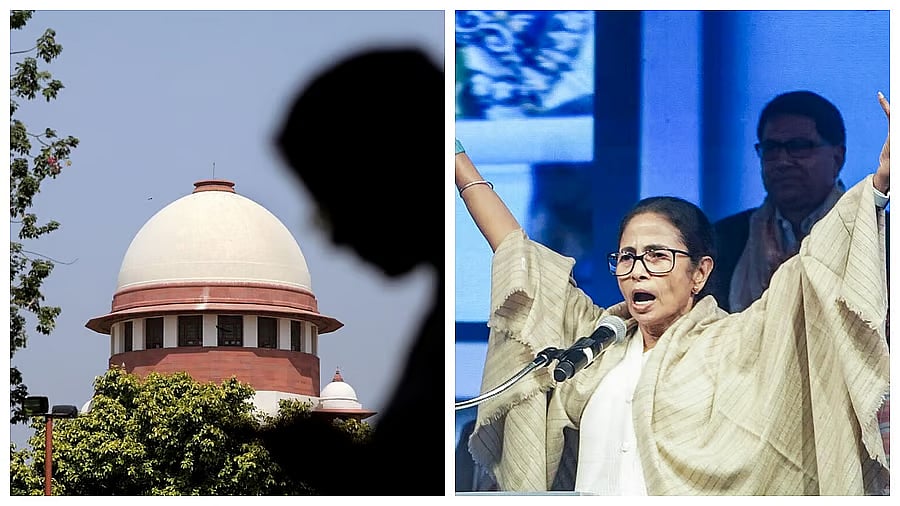<div class="paragraphs"><p>Supreme Court (left) and Mamata Banerjee. </p></div>