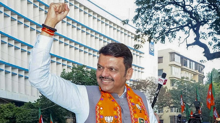 <div class="paragraphs"><p>Maharashtra Chief Minister Devendra Fadnavis celebrates the BJP-led alliance’s victory in the Maharashtra Municipal Corporation elections</p></div>