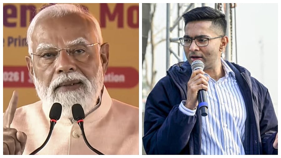 <div class="paragraphs"><p>Prime Minister Narendra Modi(L) and TMC leader Abhishek Banerjee.&nbsp;</p></div>