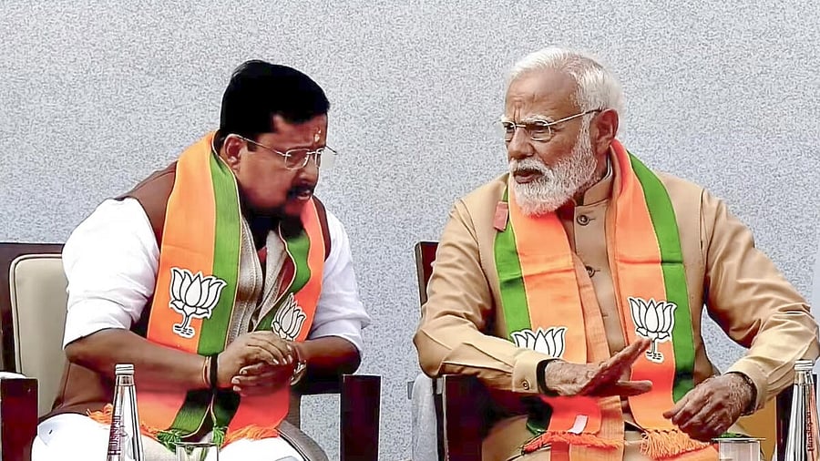 <div class="paragraphs"><p>In this screenshot image via video posted on Jan. 20, 2026, Prime Minister Narendra Modi with newly elected BJP National President Nitin Nabin during the latter's swearing-in ceremony, at party headquarters, in New Delhi.</p></div>