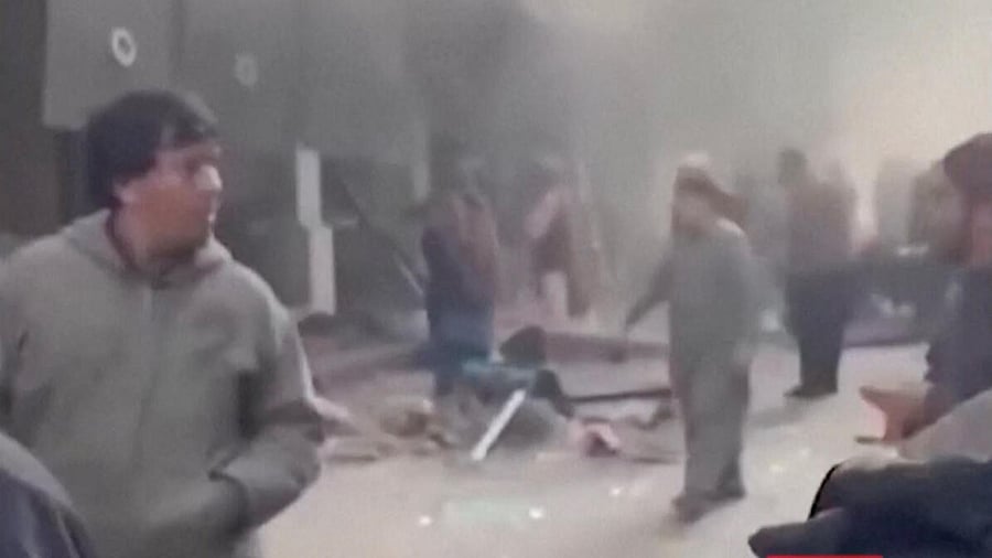 <div class="paragraphs"><p>People gather amid smoke near the site following a blast at a Chinese-run restaurant, in Kabul, Afghanistan, January 19, 2026 in this screengrab taken from a handout video. </p></div>