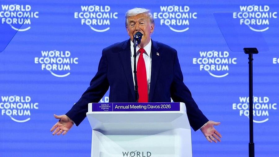 <div class="paragraphs"><p>President Donald Trump speaks during the 56th annual World Economic Forum (WEF) meeting in Davos, Switzerland, January 21, 2026.</p></div>