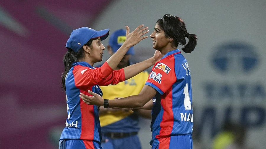 <div class="paragraphs"><p>File photo:&nbsp;Delhi Capitals’ Nandani Sharma, right, celebrates with captain Jemimah Rodrigues.</p></div>