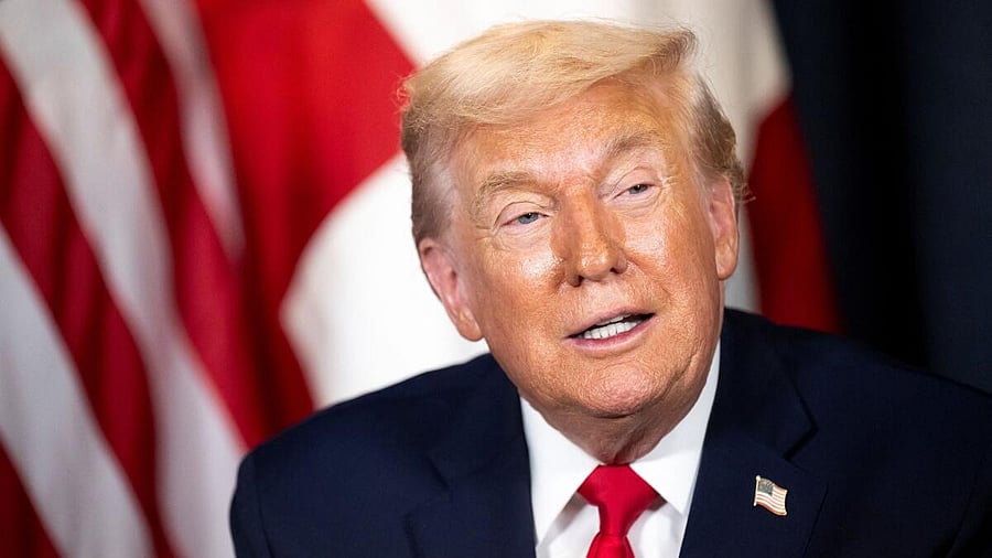 <div class="paragraphs"><p>President Donald Trump speaks prior to a bilateral meeting with Switzerland's Federal President Guy Parmelin, Switzerland's Economy Minister Federal councillor Karin Keller-Sutter and Switzerland's Foreign Minister Federal councillor Ignazio Cassis, in Congress Centre, on the sideline of the 56th annual meeting of the World Economic Forum, WEF, in Davos, Switzerland, Wednesday, January 21, 2026.</p></div>