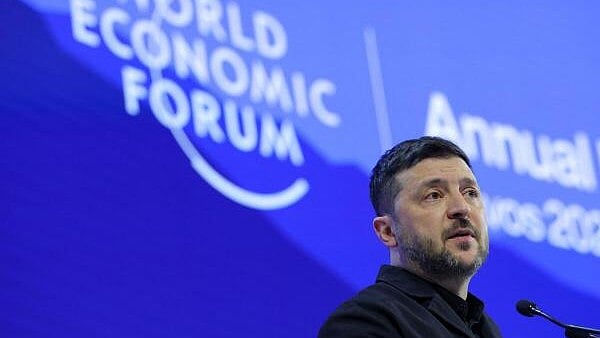 <div class="paragraphs"><p>Ukrainian President Volodymyr Zelenskyy attends the 56th annual World Economic Forum (WEF) meeting in Davos</p></div>