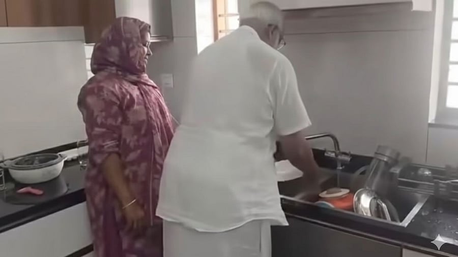 <div class="paragraphs"><p>A screengrab from the viral video showing&nbsp;CPI(M) general secretary M A Baby washing his plate.&nbsp;</p></div>