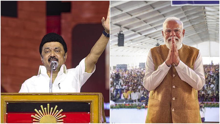 <div class="paragraphs"><p> Tamil Nadu Chief Minister M K Stalin (lef)) and Prime Minister Narendra Modi.</p></div>