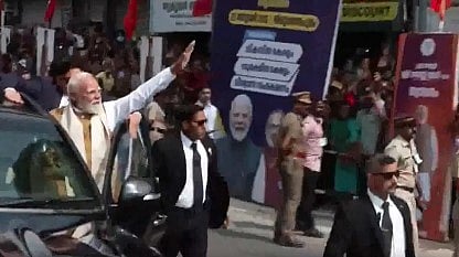 <div class="paragraphs"><p>Prime Minister Narendra Modi in a roadshow in Kerala.&nbsp;</p></div>