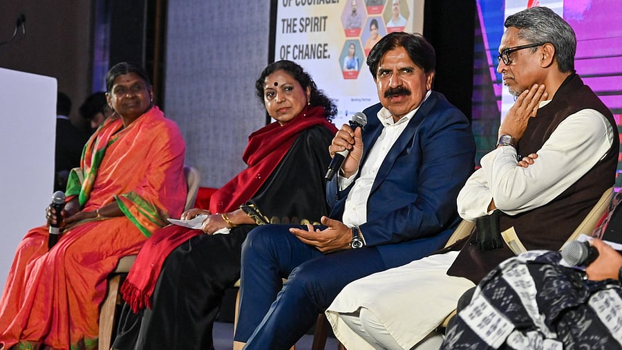 <div class="paragraphs"><p>(From left) Jury members Dr Vijayalakshmi Deshmane, Vanamala Viswanatha, L K Atheeq and Prof M S Sriram share their thoughts at the DH Changemakers 2026 event. </p></div>