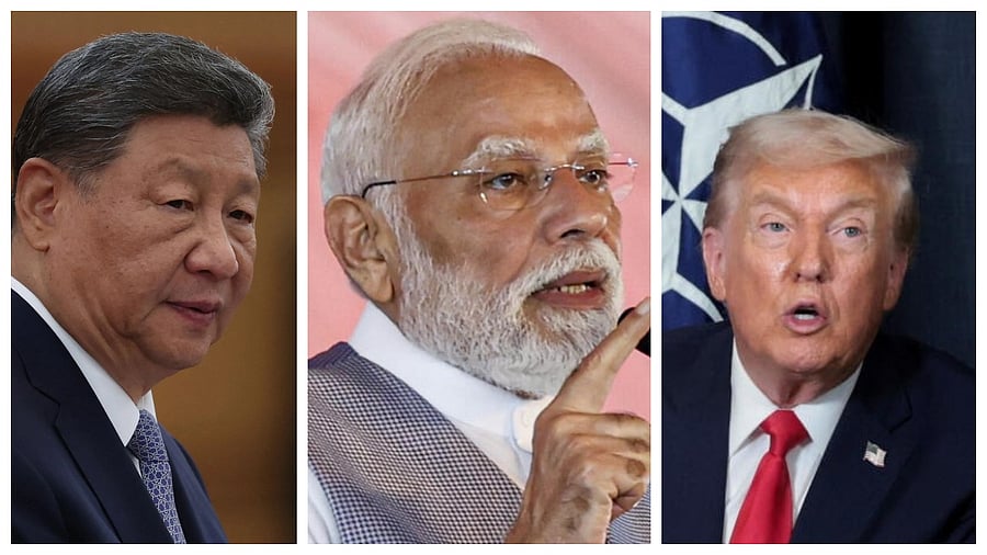 <div class="paragraphs"><p>Chinese President Xi Jinping (L), Prime Minister Narendra Modi (C) and US President Donald Trump. </p></div>