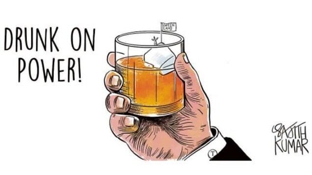 DH Toon: Drunk on Power - A Satirical Take on Political Hubris