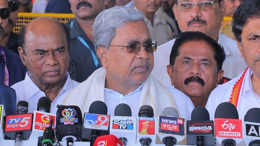 <div class="paragraphs"><p>Chief Minister Siddaramaiah interacts with the media at Mysuru Airport on Sunday. </p></div>