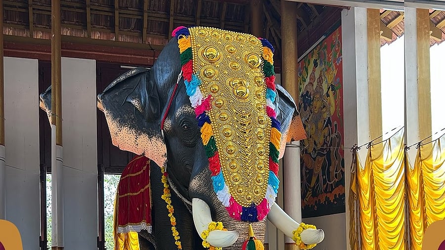 <div class="paragraphs"><p>A&nbsp;life-size mechanical elephant at the Pallipuram Sreekrishna Temple.</p></div>