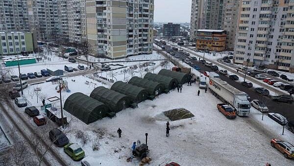 <div class="paragraphs"><p>Tents of a government-run humanitarian aid point, where residents can warm up, charge their devices, get hot drinks and psychological support, installed next to apartment buildings during a power blackout after critical civil infrastructure was hit by recent Russian missile and drone strikes, amid Russia's attack on Ukraine.</p></div>