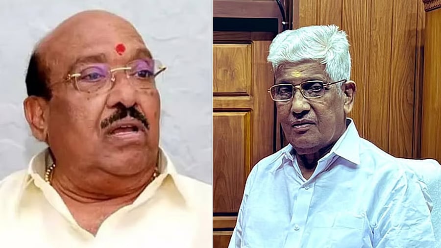<div class="paragraphs"><p>Vellappally Natesan and (R) G Sukumaran Nair</p></div>