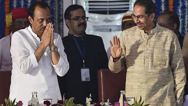 <div class="paragraphs"><p>File photo of NCP leader Ajit Pawar with Uddhav Thackeray</p></div>