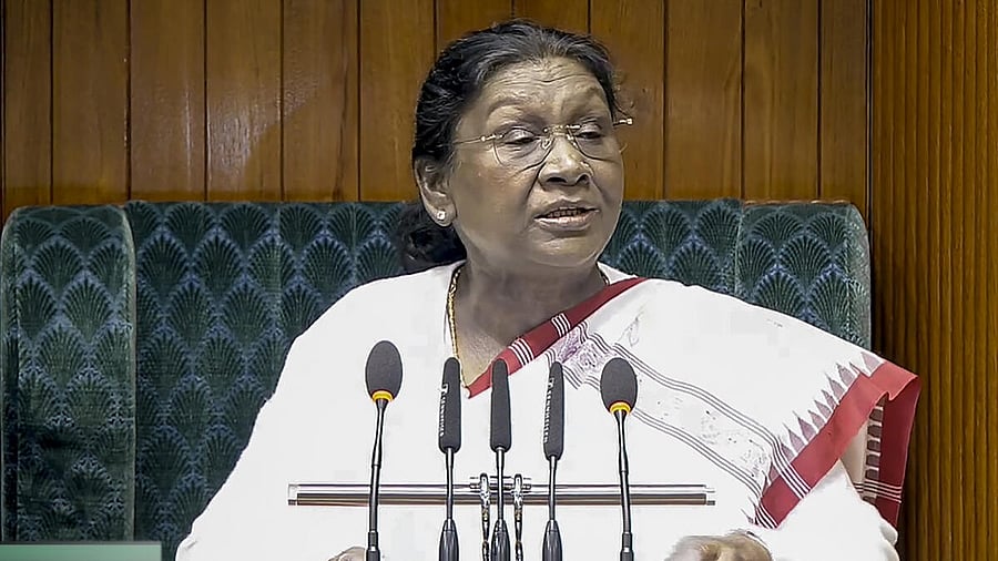 <div class="paragraphs"><p>New Delhi: President Droupadi Murmu addresses the joint sitting of both Houses of Parliament on the first day of the Budget session, in New Delhi, Wednesday, Jan. 28, 2026. </p></div>