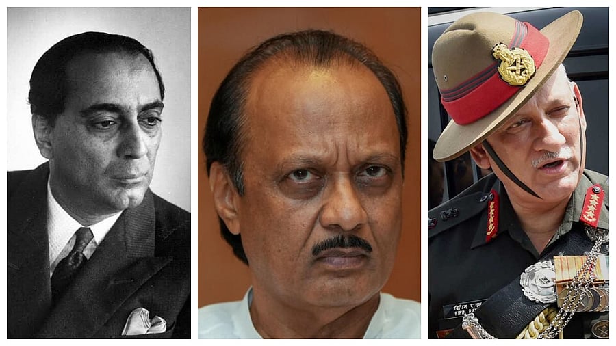 <div class="paragraphs"><p>Homi Bhabha (L), Ajit Pawar and Gen Bipin Rawat.&nbsp;</p></div>