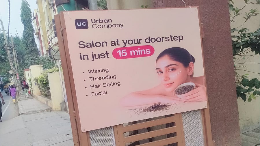 <div class="paragraphs"><p>A promotional board advertising Urban Company’s new instant services. </p></div>